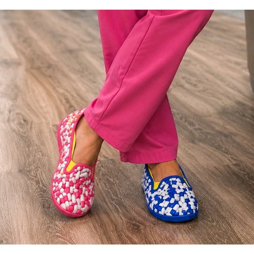 Hot Chocolate Design Chocolaticas Capsule Print Flats US 8 Nursecore Pink Blue